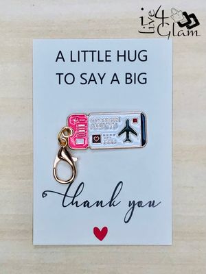 Travel Charm Keychain with Thank You Card Style 1