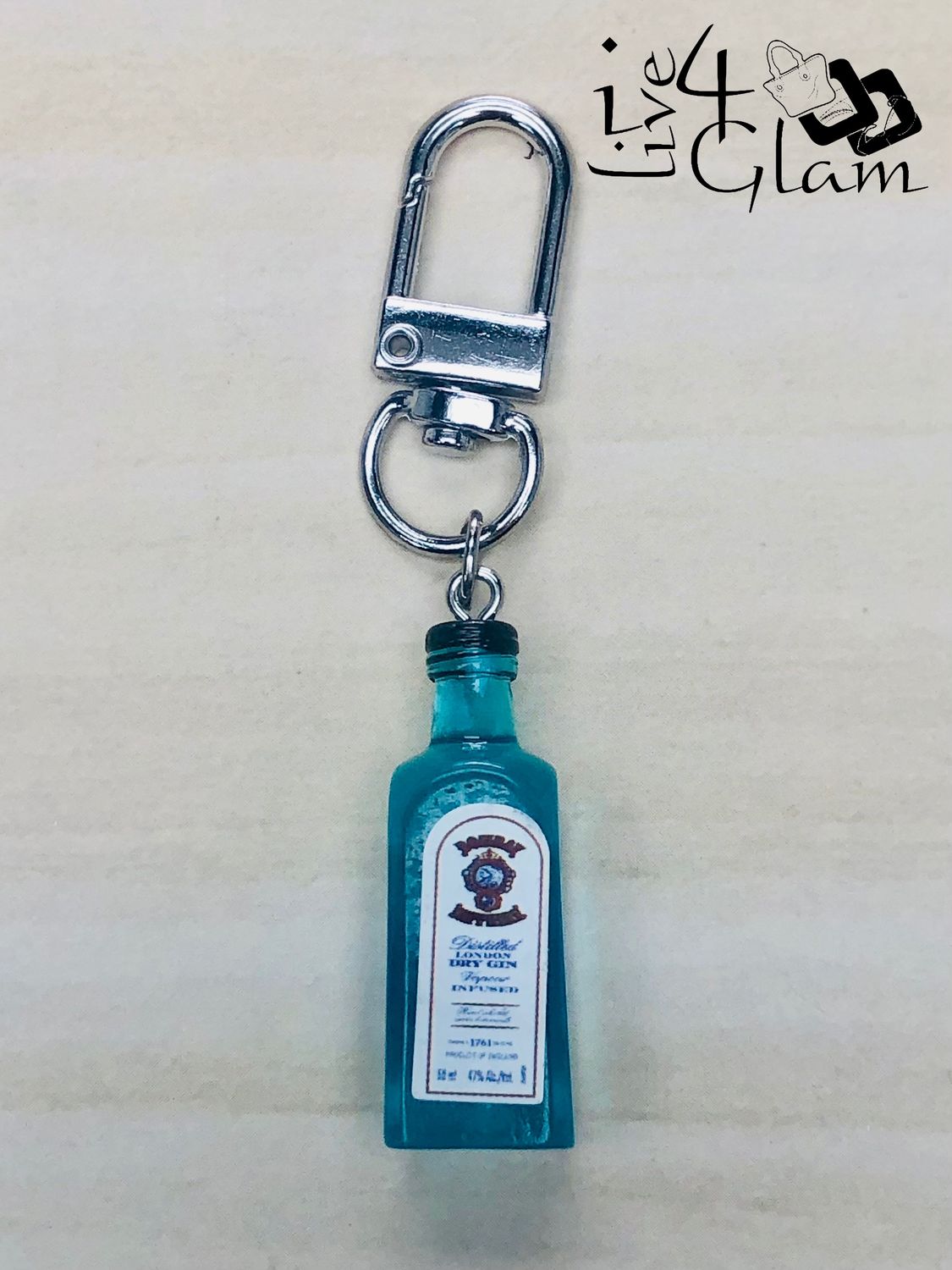 Mini Replica Bombay Sapphire Gin Keychain