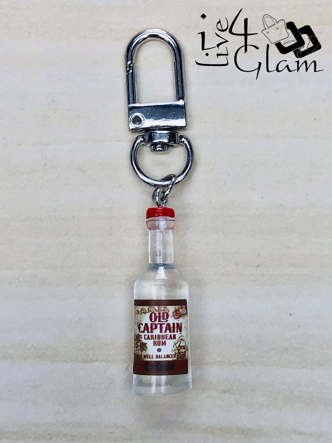Mini Replica Old Captain Caribbean Rum Keychain