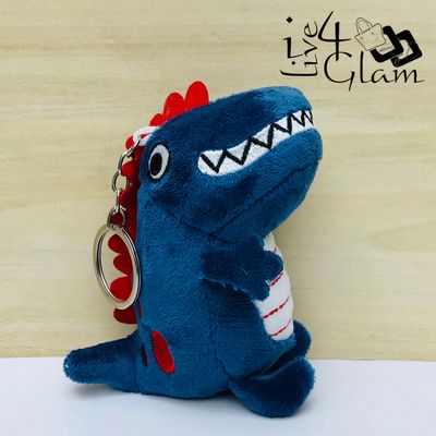 Plush Dinosaur Souvenir Keychain Blue