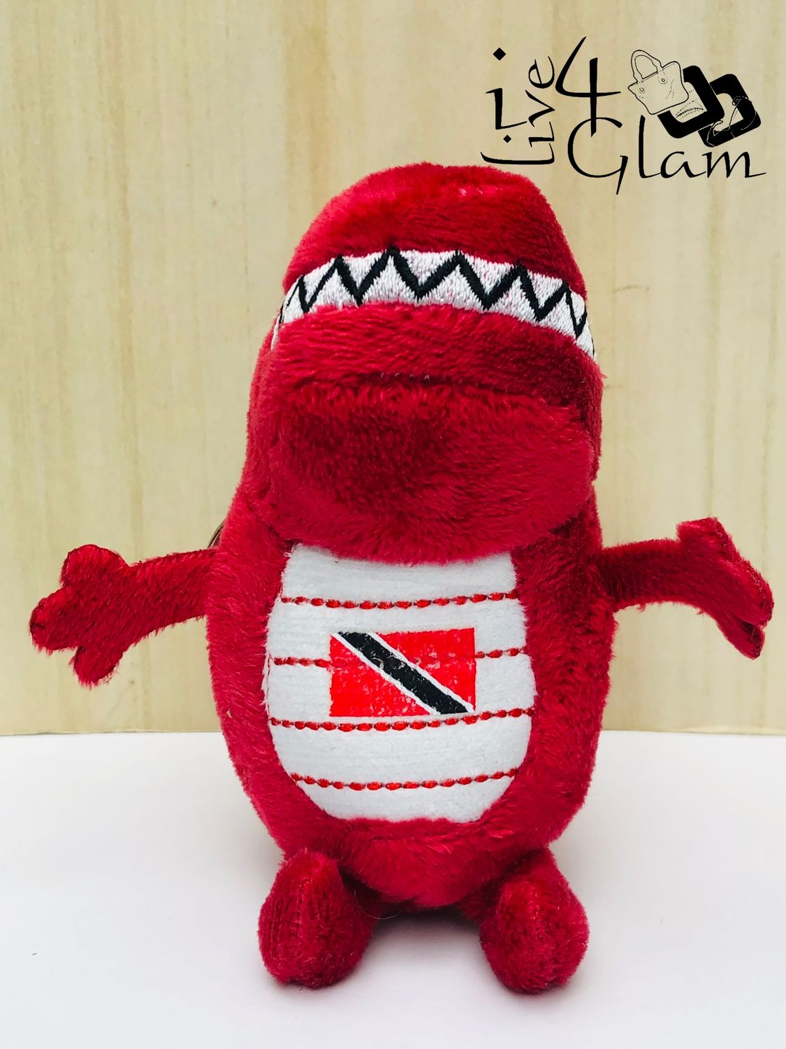 Plush Dinosaur Souvenir Keychain Red