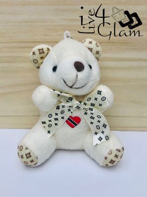 Plush Bear Souvenir Keychain White