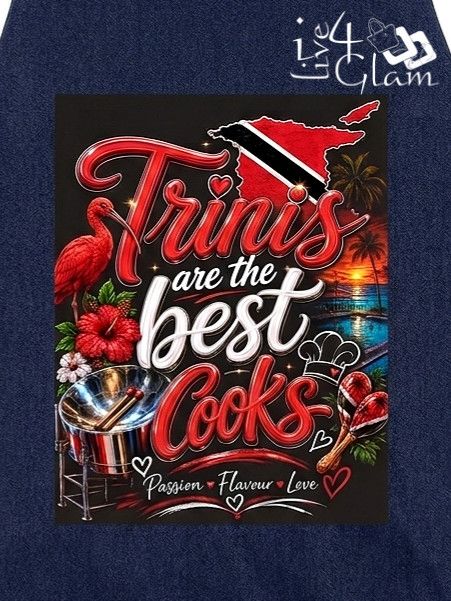 Trinis Are The Best Cooks Apron Navy Style 1