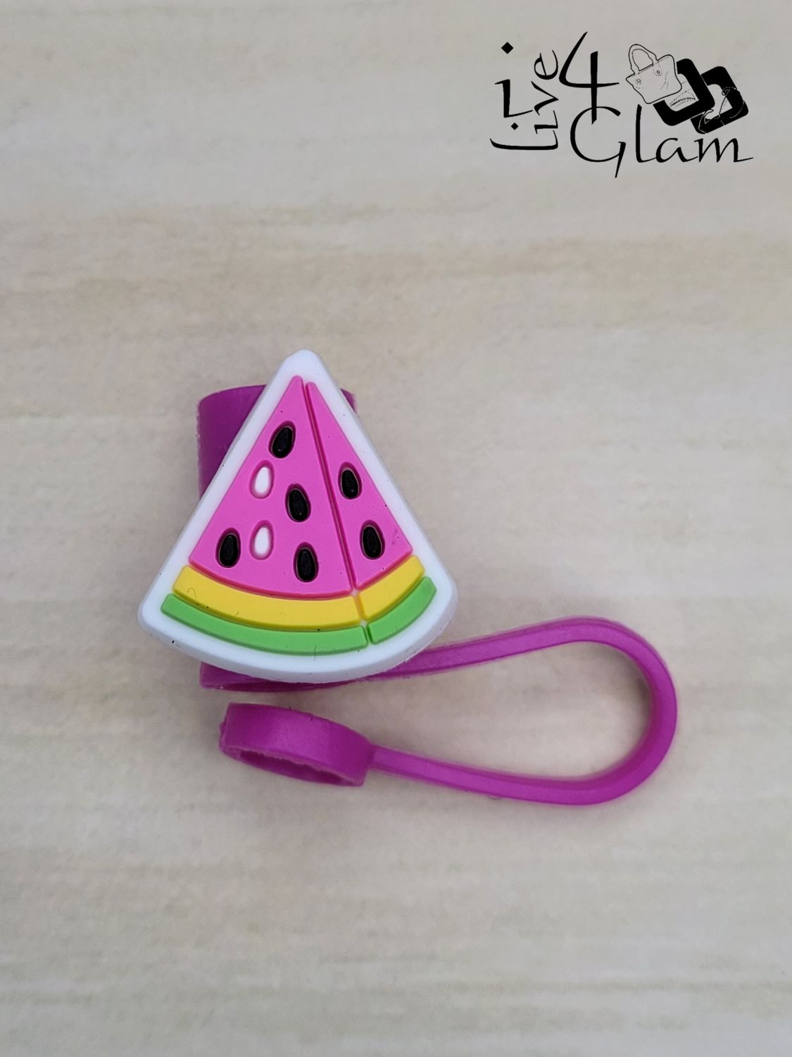 Fruit Silicone Straw Cover, Style: Pink Watermelon
