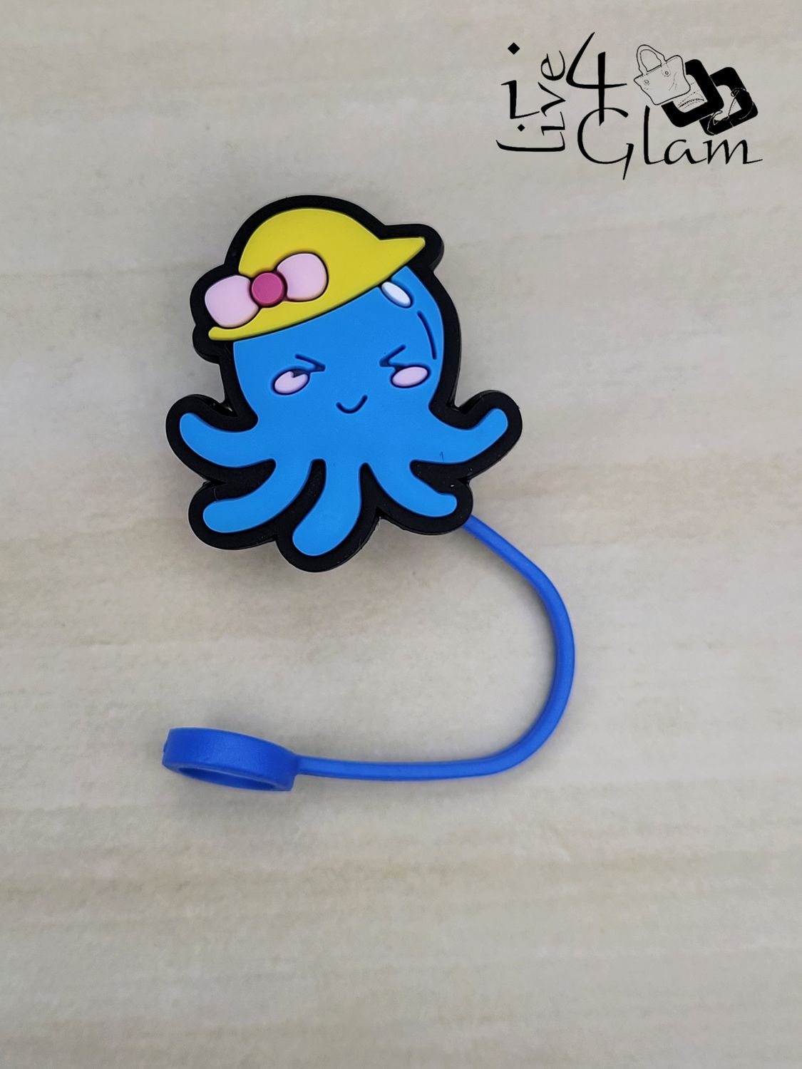 Sea Animal Silicone Straw Cover, Style: Octopus w Hat