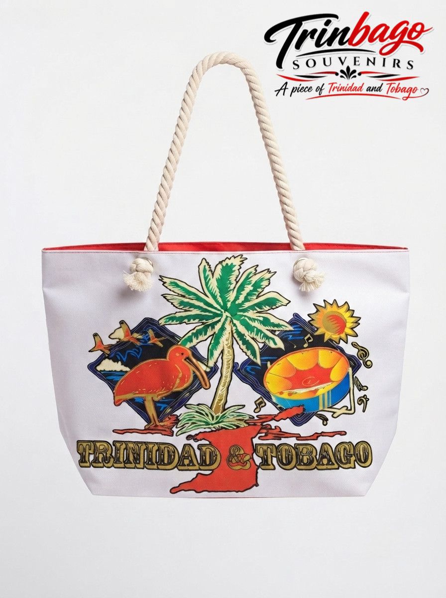 Trinidad and Tobago Beach Tote Bag Red