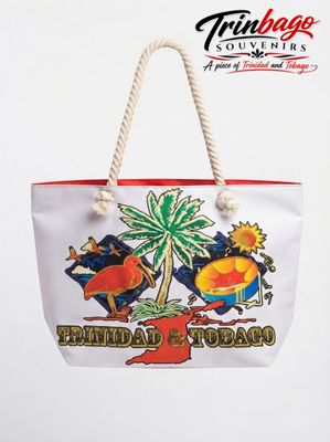 Trinidad and Tobago Beach Tote Bag Red