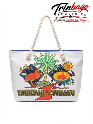 Trinidad and Tobago Beach Tote Bag Dark Blue