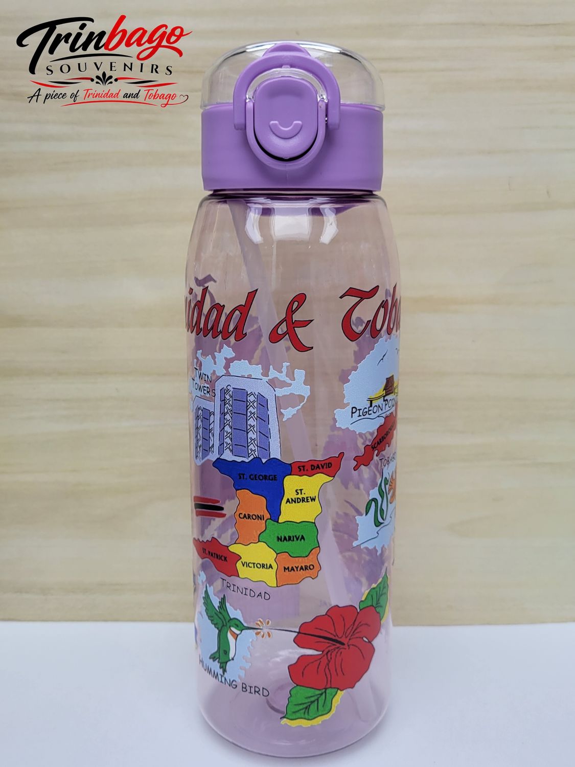 Trinidad and Tobago Water Bottle Purple 800ml