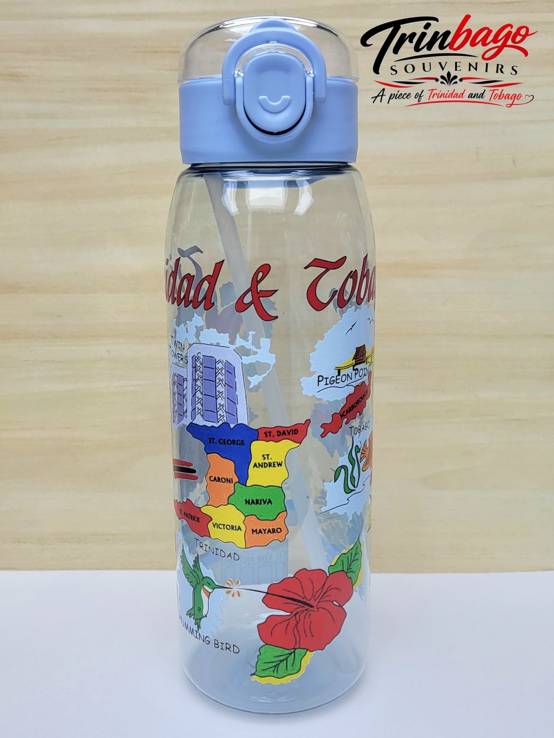 Trinidad and Tobago Water Bottle Blue 800ml