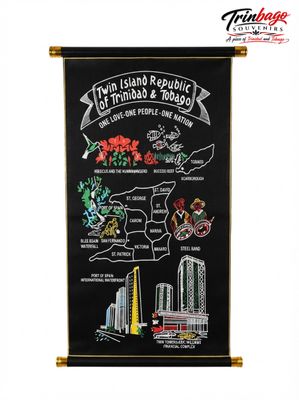 Trinidad and Tobago Historical Scroll 28x50cm