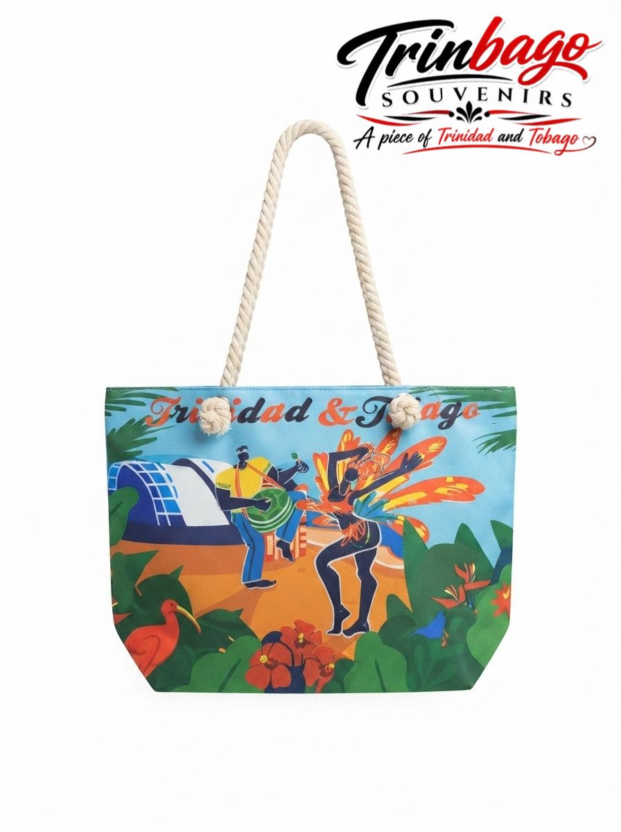 Trinidad and Tobago Rope Handle Beach Bag Red