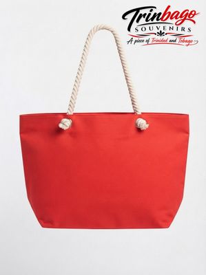 Trinidad and Tobago Rope Handle Beach Bag Red