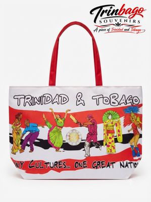 Trinidad and Tobago Culture Tote Bag Red