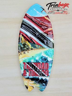 Trinidad and Tobago Souvenir Surfboard Magnet Style 3