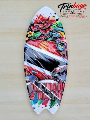 Trinidad and Tobago Souvenir Surfboard Magnet Style 4