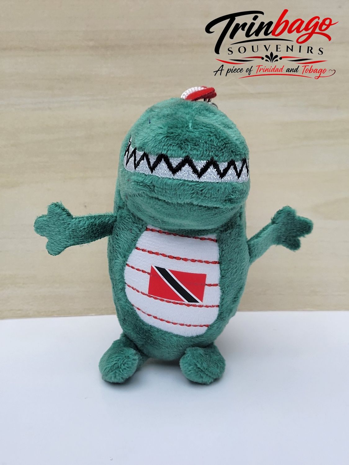 Plush Dinosaur Souvenir Keychain Green