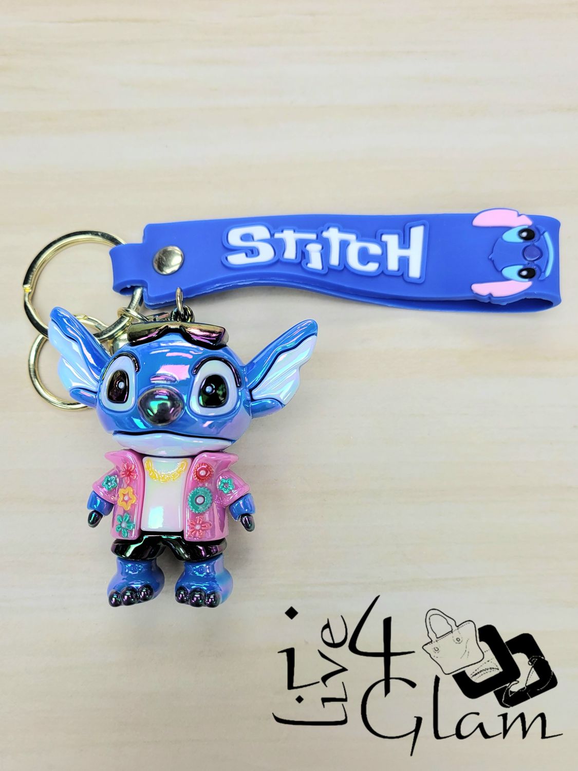 Iridescent Stitch Keychain Pink Shirt