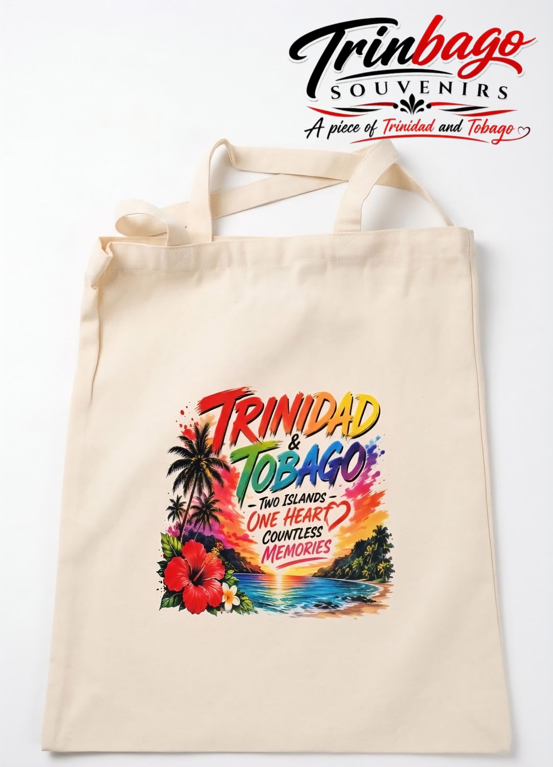 White Trinidad and Tobago One Heart Tote Bag