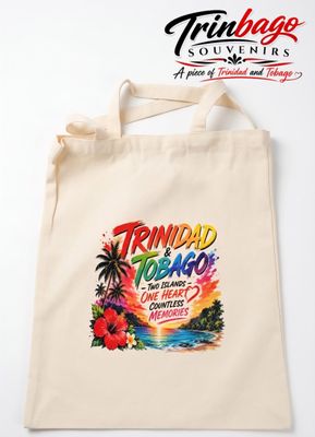 White Trinidad and Tobago One Heart Tote Bag