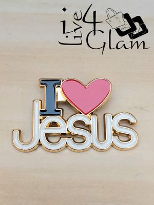 Enamel Pin I Heart Jesus Gold Toned