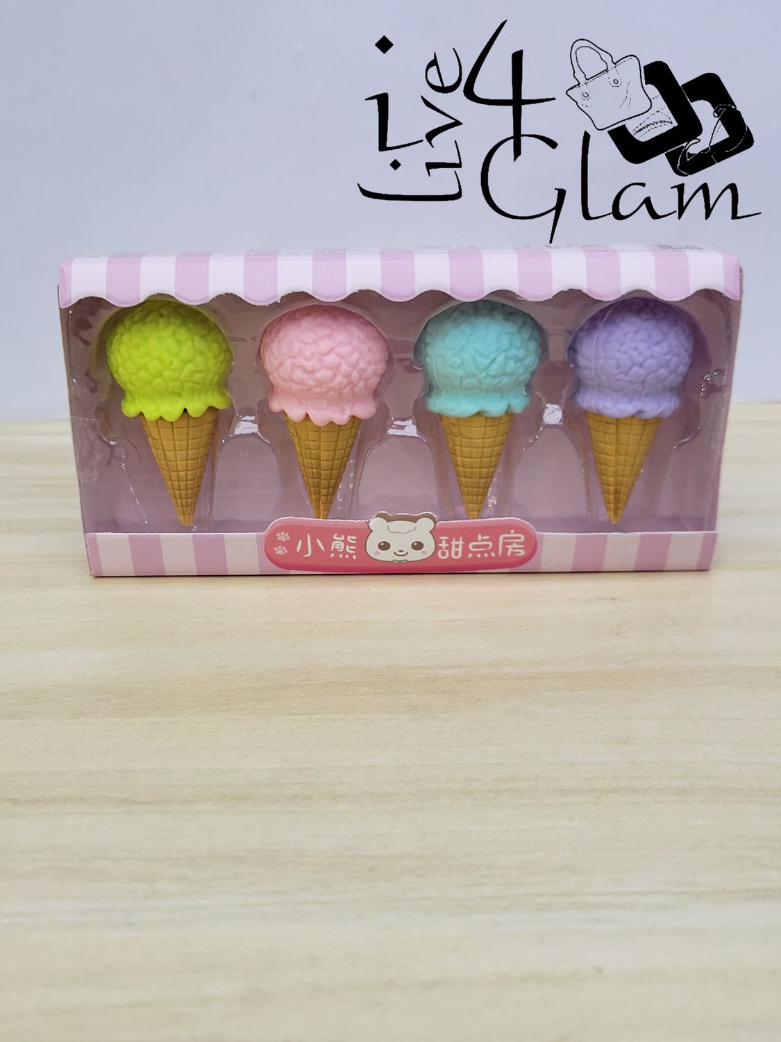 Ice Cream Cone Eraser Set
