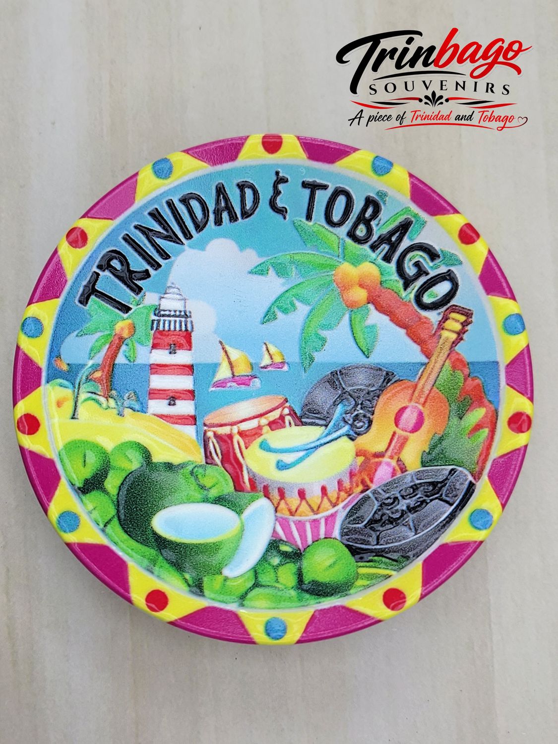 Trinidad and Tobago Round Magnet Style 4