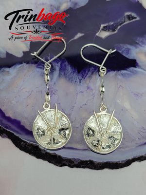 Sterling Silver Handmade Plain Steelpan Earrings