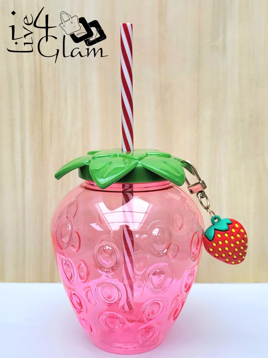 Red Strawberry Cup with Keychain