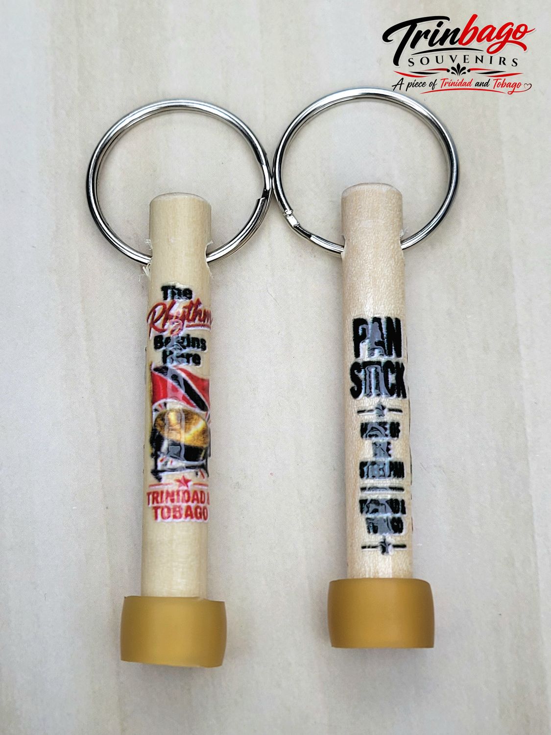 Pair Mini Pan Stick Replica Keychain Rhythm Begins Here
