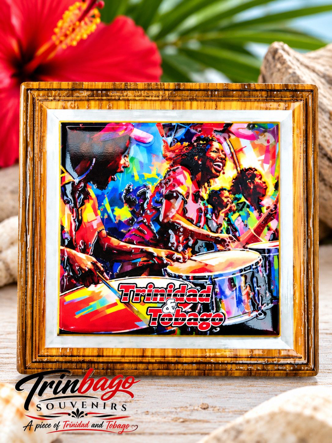 Trinidad and Tobago Steelpan Square Ceramic Coaster