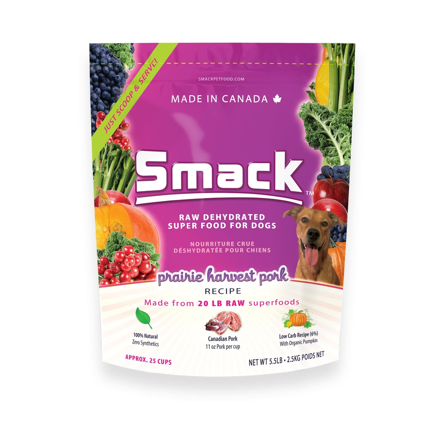 Smack Dog Food, Prairie Harvest Pork, 2.5kg