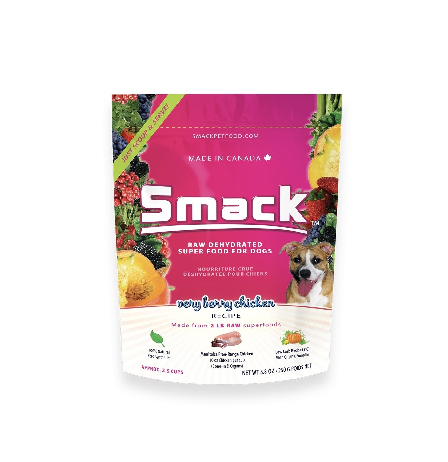 Smack Dog Food, Very Berry Chicken, 250g