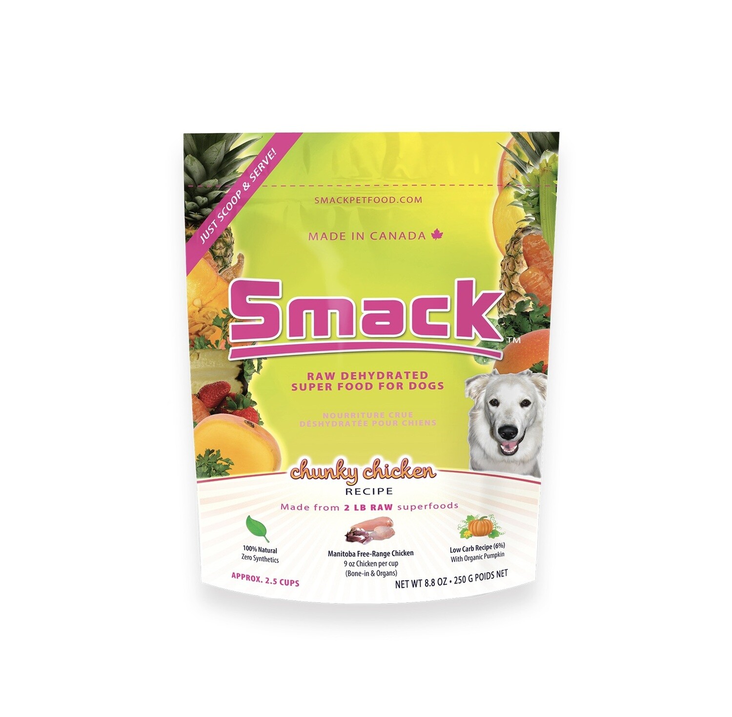 Smack Dog Food, Chunky Chicken, 250g