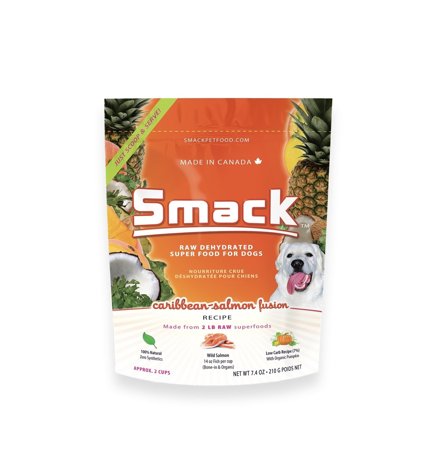 Smack Dog Food, Caribbean-Salmon Fusion, 210g