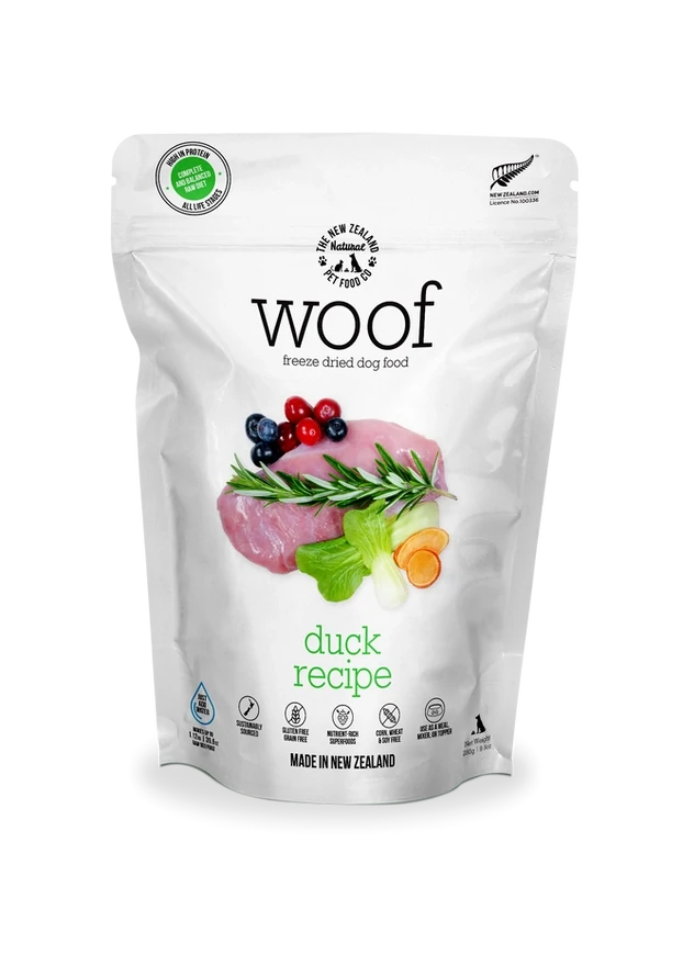 Woof Freeze Dried Dog Food, Duck, 280g