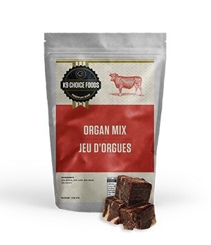 K9 Choice Foods, Beef Organ Mix, Cubed, 3lb