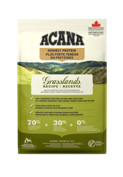 Acana Highest Protein, Grasslands, 11.4kg