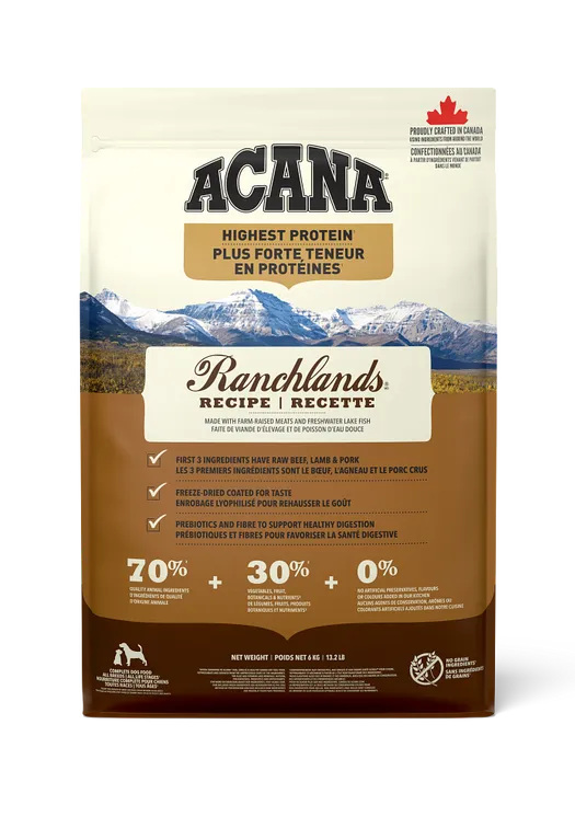 Acana Highest Protein, Ranchlands, 11.4kg