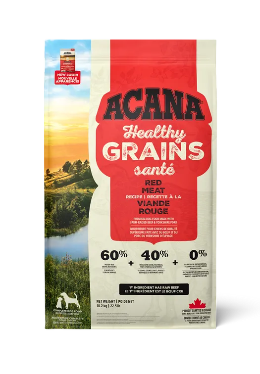 Acana Healthy Grains, Red Meat Recipe, 10.2kg