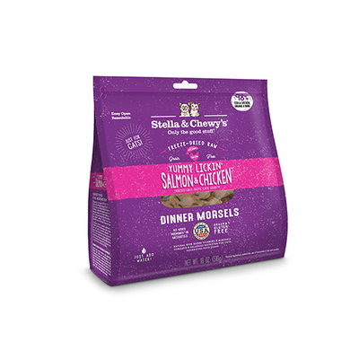 Stella &amp; Chewy&#39;s Freeze-Dried Cat Dinner Morsels, Yummy Lickin&#39; Salmon &amp; Chicken, 510g