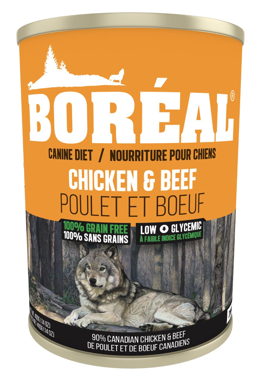 Boreal, Nourriture en Conserve pour Chiens, Recette au Poulet et Boeuf, 690g