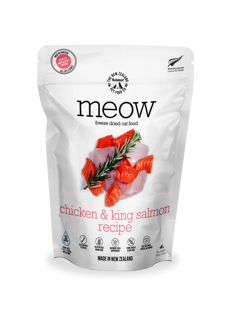 Meow Freeze Dried, Chicken &amp; Salmon, 280g