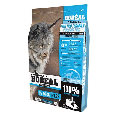 Boreal Cat Kibble, Original Fish Trio, 5.44kg