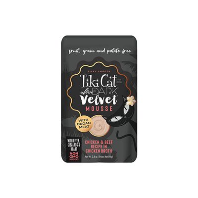 *TBD* Tiki Cat After Dark Velvet Mousse, Chicken &amp; Beef, 80g