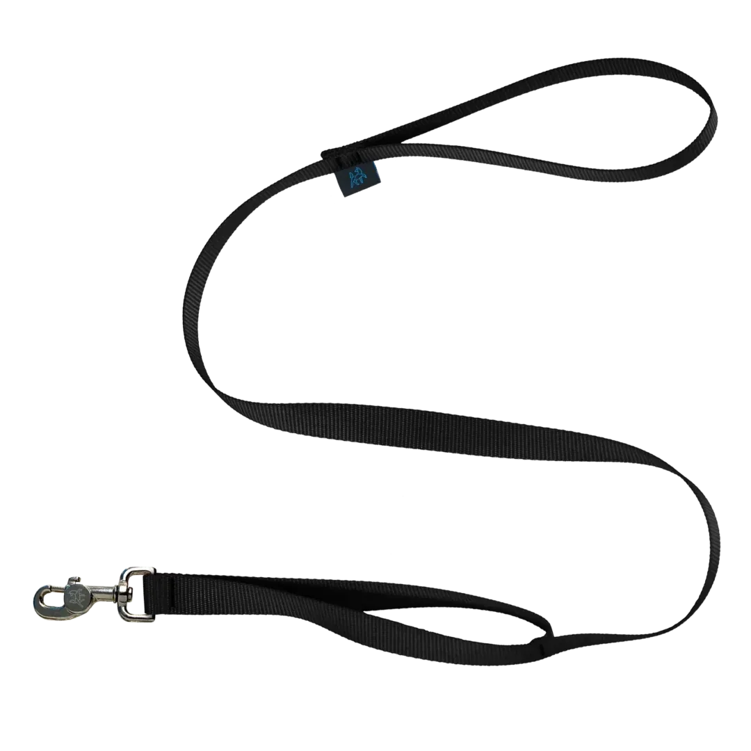 Nahak Double Handle Leash, Black