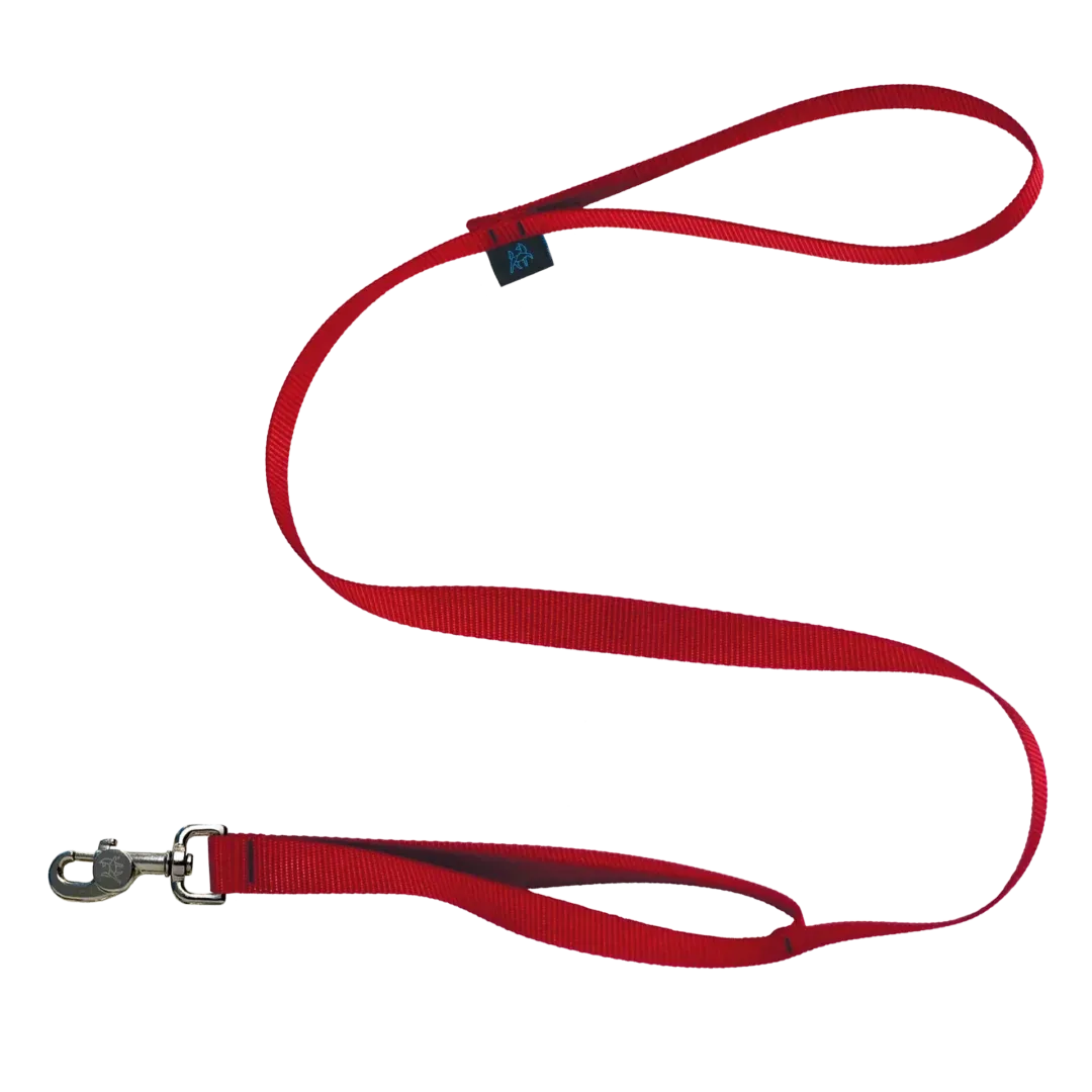 Nahak Double Handle Leash, Red