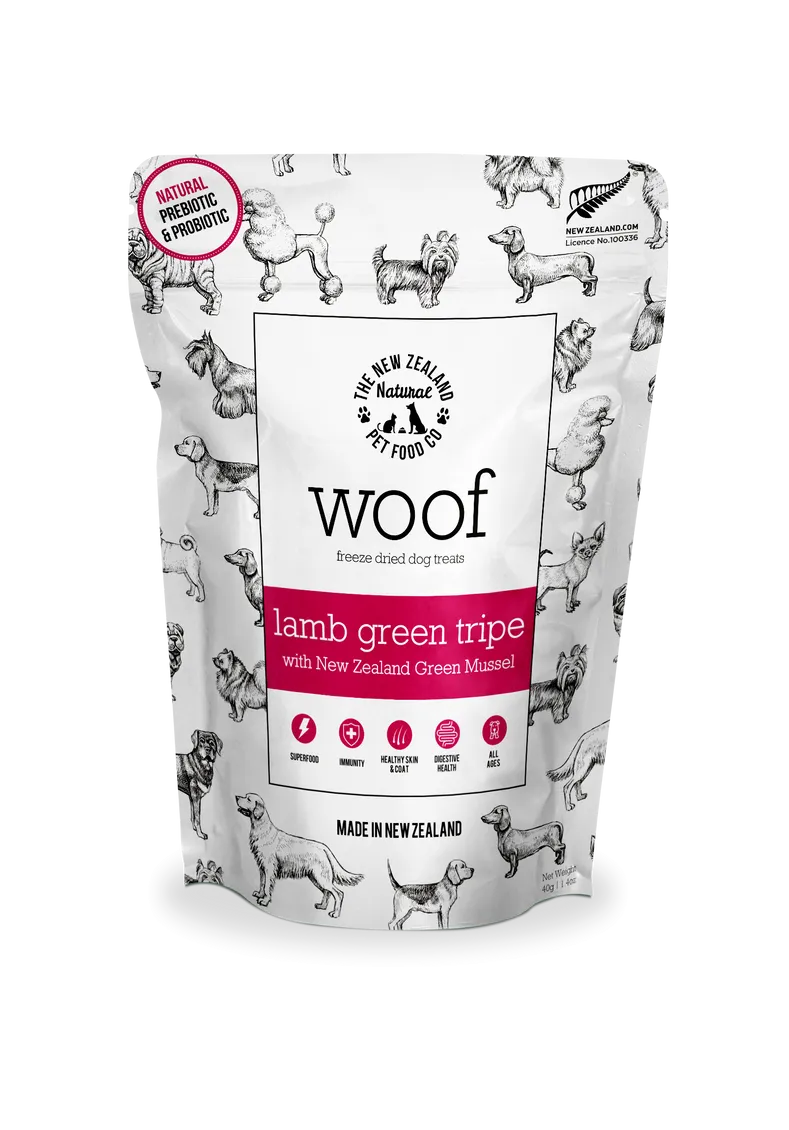 Woof Treat, Freeze-Dried Lamb Green Tripe, 40g
