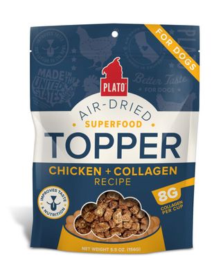 Plato Pet Air Dried Food Topper, Chicken &amp; Collagen Recipe, 156g
