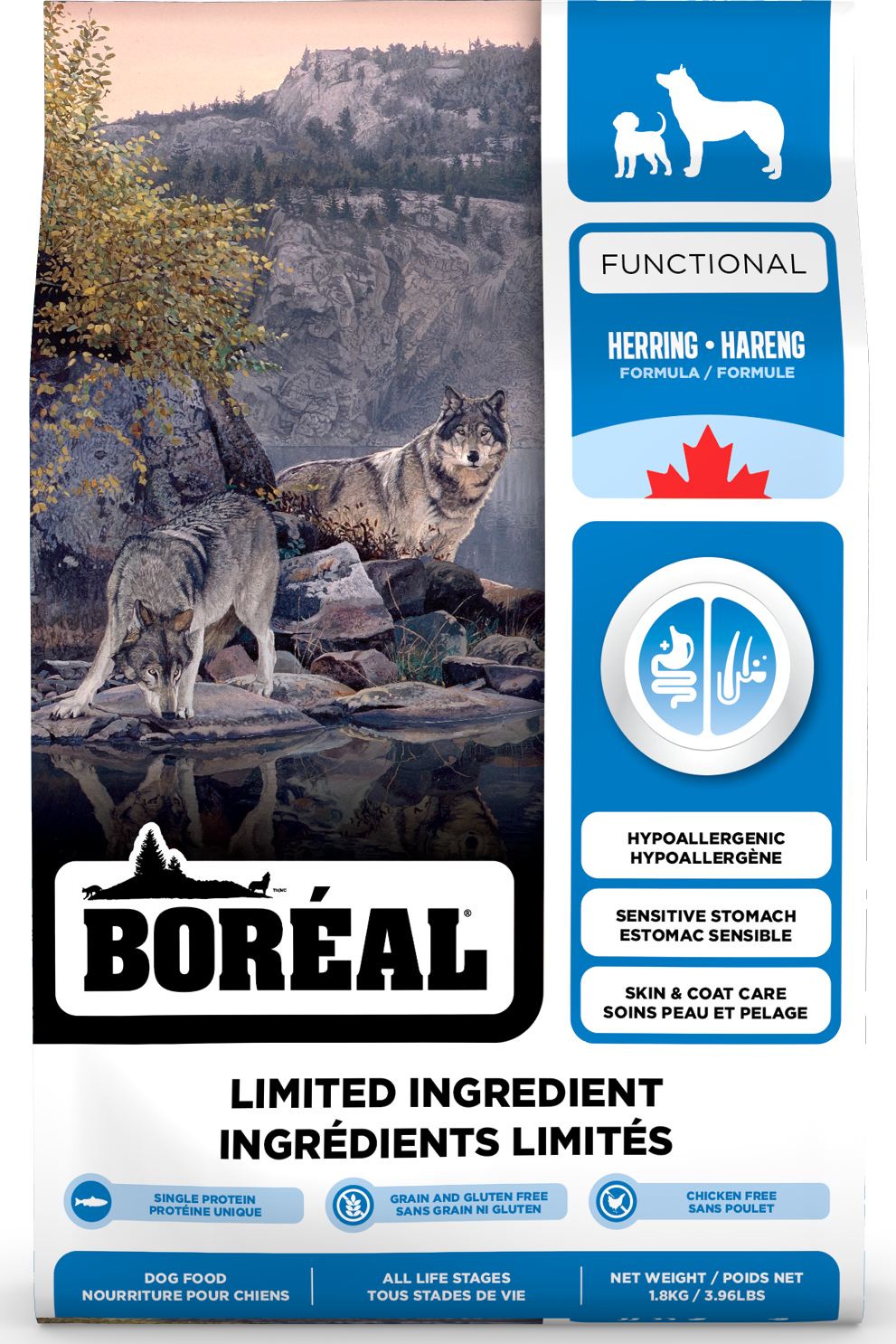 Boreal Dog Kibble, Functional LID, Herring, 1.8kg